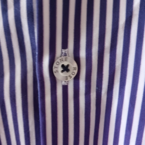 Stone Rose Ombre Striped Button Down Shirt Size 2 - Picture 5 of 9